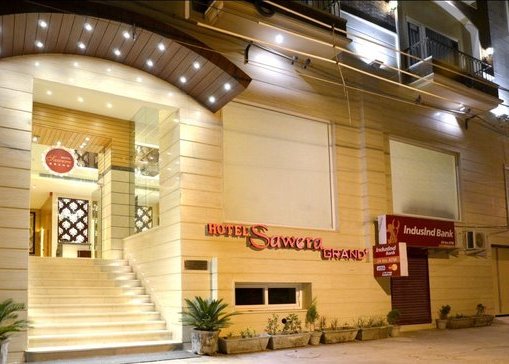 The facade of Hotel Sawera Grand in Sawera Tower, Hall Bazaar, Amritsar